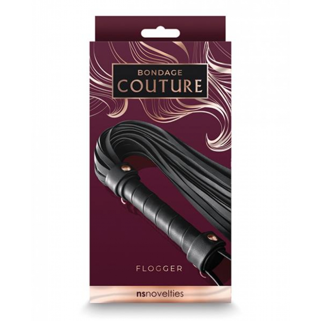 Bondage Couture Flogger - Black - Floggers