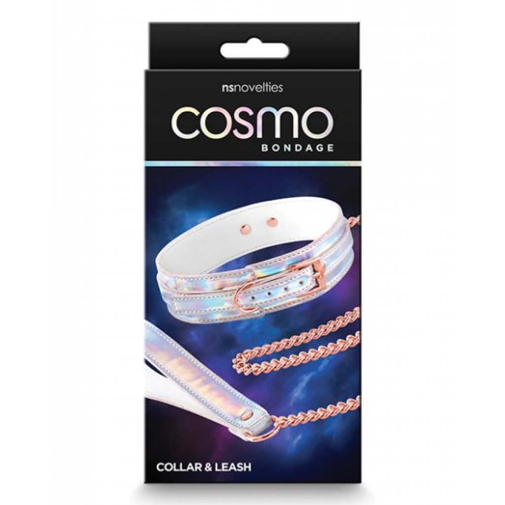 Cosmo Bondage Collar & Leash - Rainbow Lights