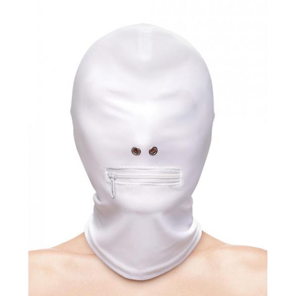 Fetish & Fashion Zippered Mouth Hood - White - Hoods & Goggles