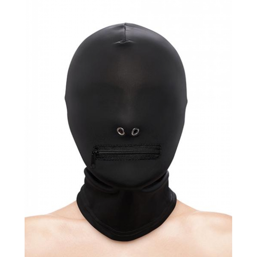 Black Zippered Mouth Hood