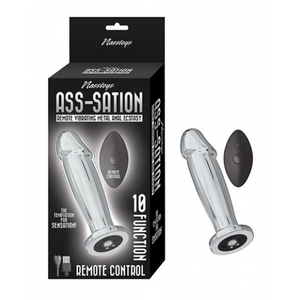 Ass-sation Remote Vibrating Metal Anal Ecstasy - Silver - Anal Plugs