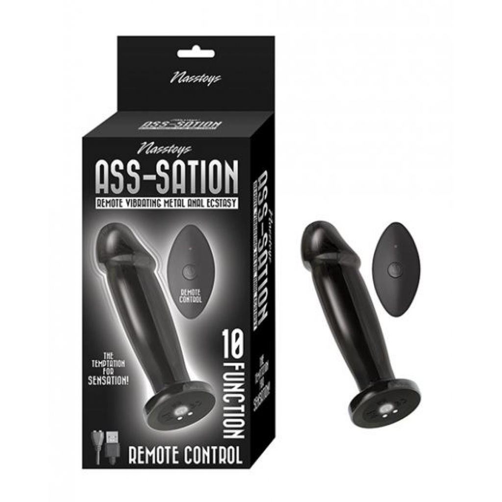 Ass-sation Remote Vibrating Metal Anal Ecstasy - Black - Anal Plugs