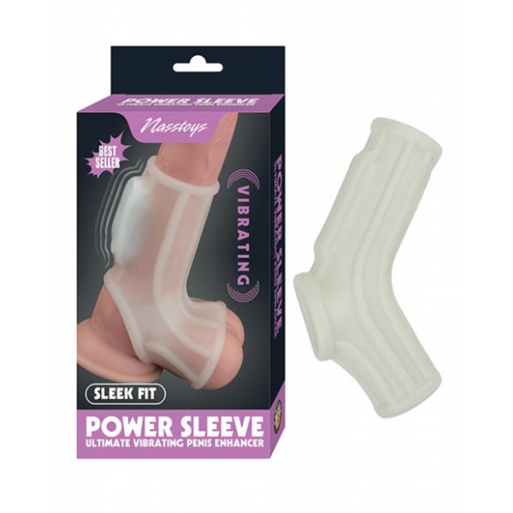 Vibrating Power Sleeve Sleek Fit - White - Penis Sleeves & Enhancers