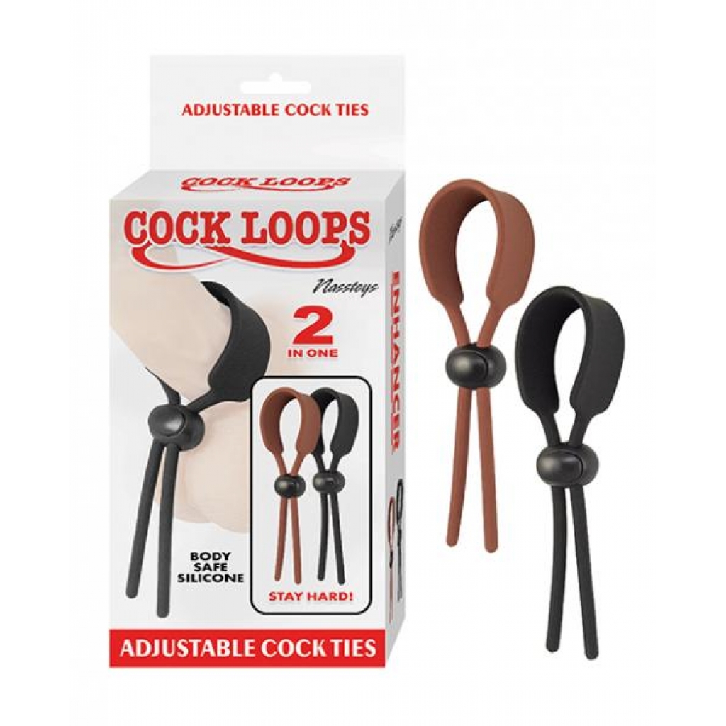 Cock Loops Adjustable Cock Ties - Brown/black - Adjustable & Versatile Penis Rings