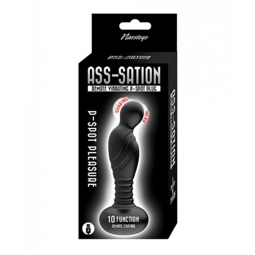 Ass-sation Remote Vibrating P Spot Plug - Black - Anal Plugs