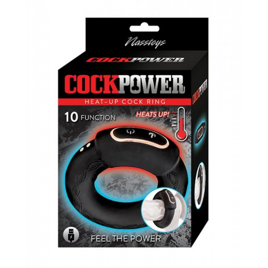 Cockpower Heat Up Cock Ring - Black - Stimulating Penis Rings