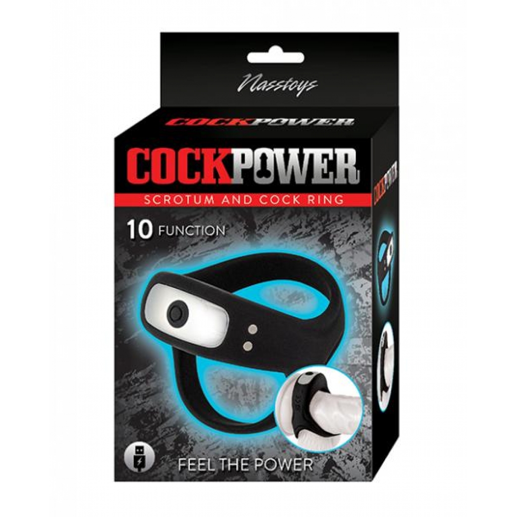 Cockpower Scrotum And Cock Ring - Black - Mens Cock & Ball Gear