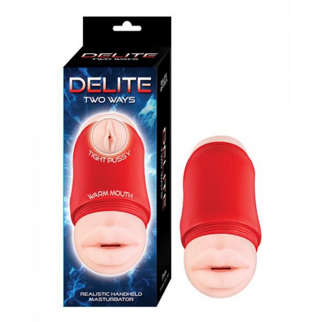 Delite Two Ways Mouth & Vagina Masturbator - White - Fleshlight