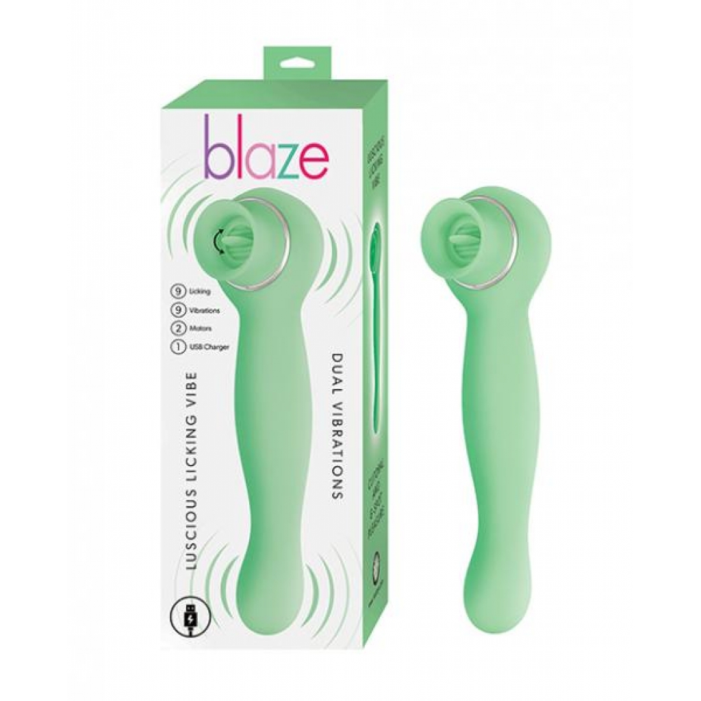 Blaze Luscious Licking Vibe - Mint Dual-Ended Vibrator