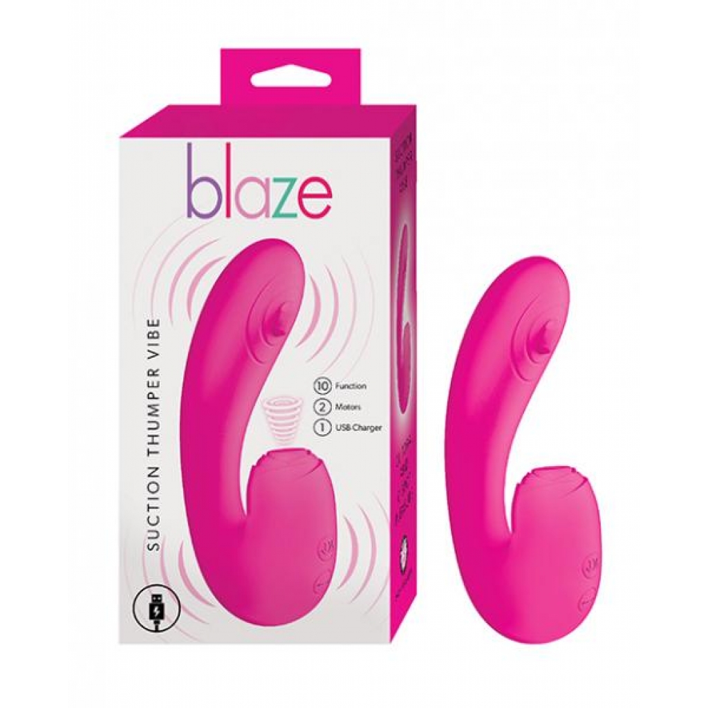 Blaze Suction Thumper Vibe - Pink - Rabbit Vibrators