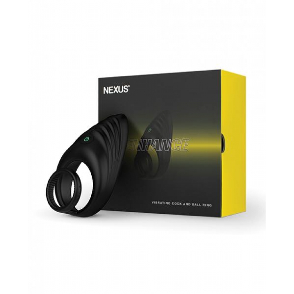 Nexus Enhance Cock & Ball Ring - Black - Couples Vibrating Penis Rings