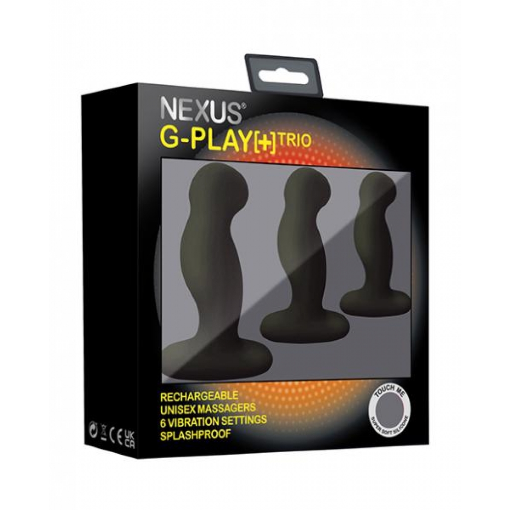 Nexus G Play Trio Rechargeable Massagers - Black - Anal Trainer Kits