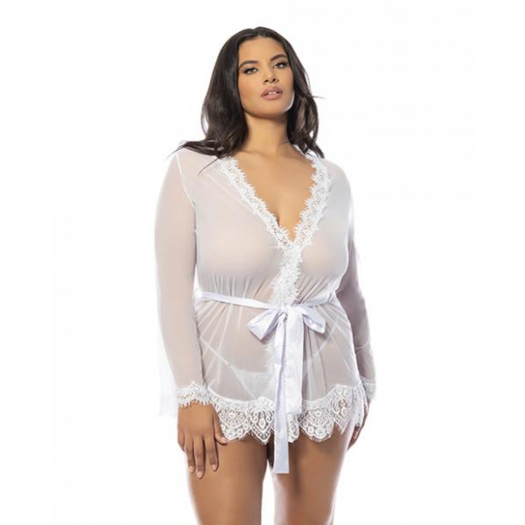 -=provence Short Robe - White 1x/2x - Sleep & Lounge