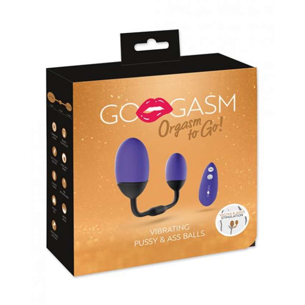 Gogasm Vibrating Pussy & Ass Balls - Purple - Hands Free Vibrators