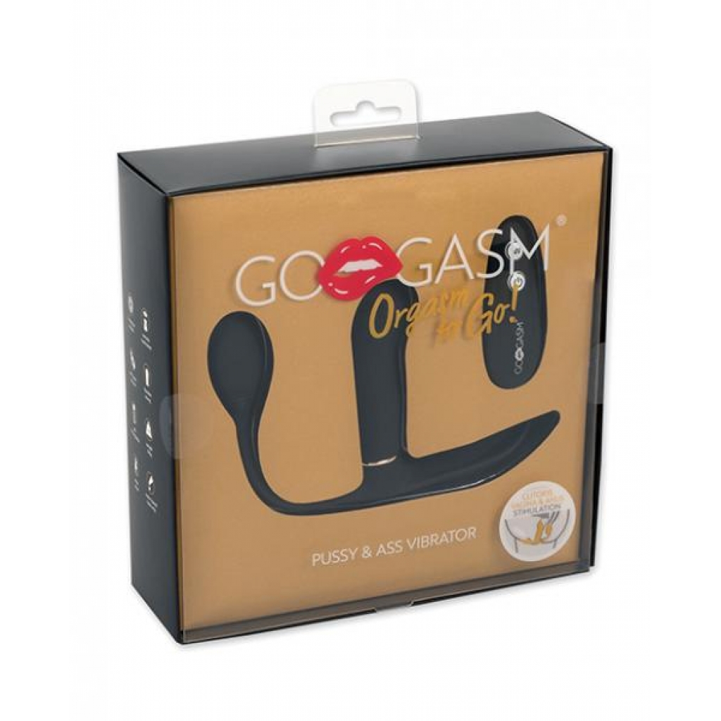 Gogasm Pussy & Ass Vibrator - Black - Hands Free Vibrators