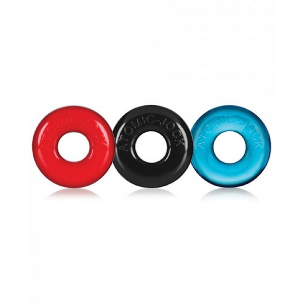 Oxballs Ringer Donut 1 Multi Colored Pack Of 3 - Mens Cock & Ball Gear