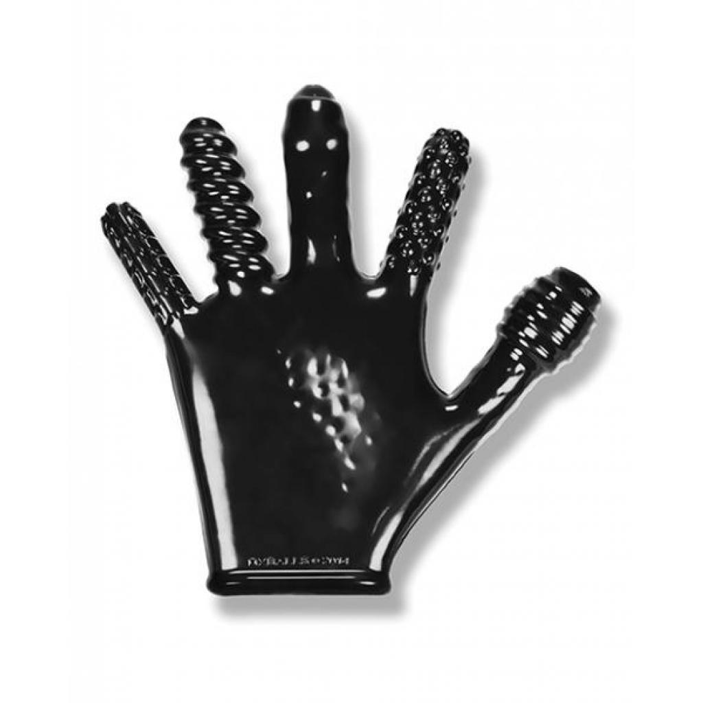 Finger F*ck Textured Glove Oxballs Black - Fetish Clothing