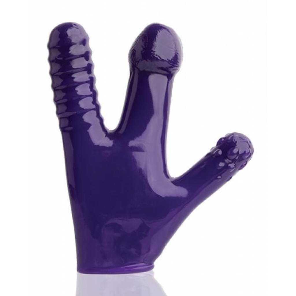 Oxballs Claw Glove Eggplant Purple 3 Soft Finger Dildos - Extreme Dildos