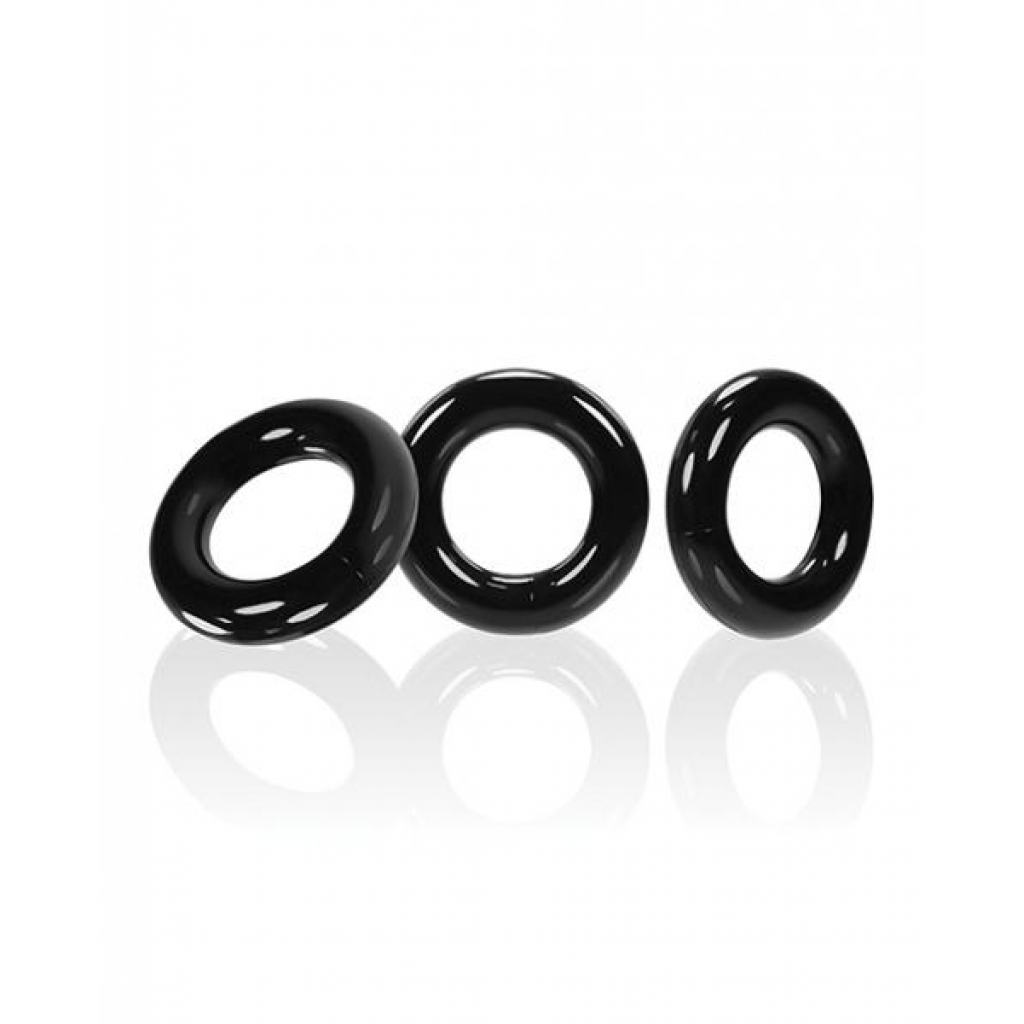 Oxballs Willy Rings - Black Pack Of 3 - Cock Ring Trios