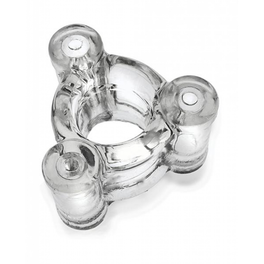 Oxballs Buzz Squeeze Ballstretcher Vibe - Clear - Luxury Penis Rings