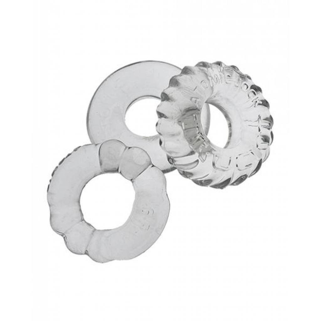 Oxballs Bonemaker 3 Pack Cockring Kit - Clear - Cock Ring Trios