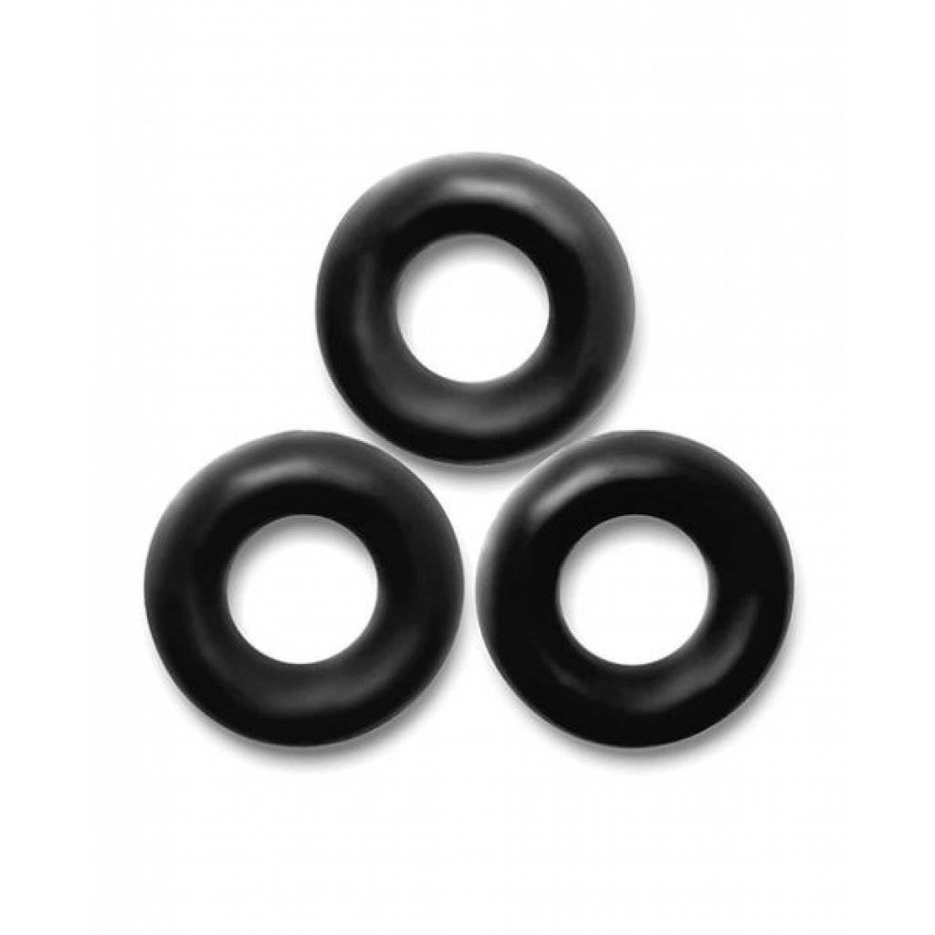 Oxballs Fat Willy 3 Pack Jumbo Cock Rings - Black - Cock Ring Trios