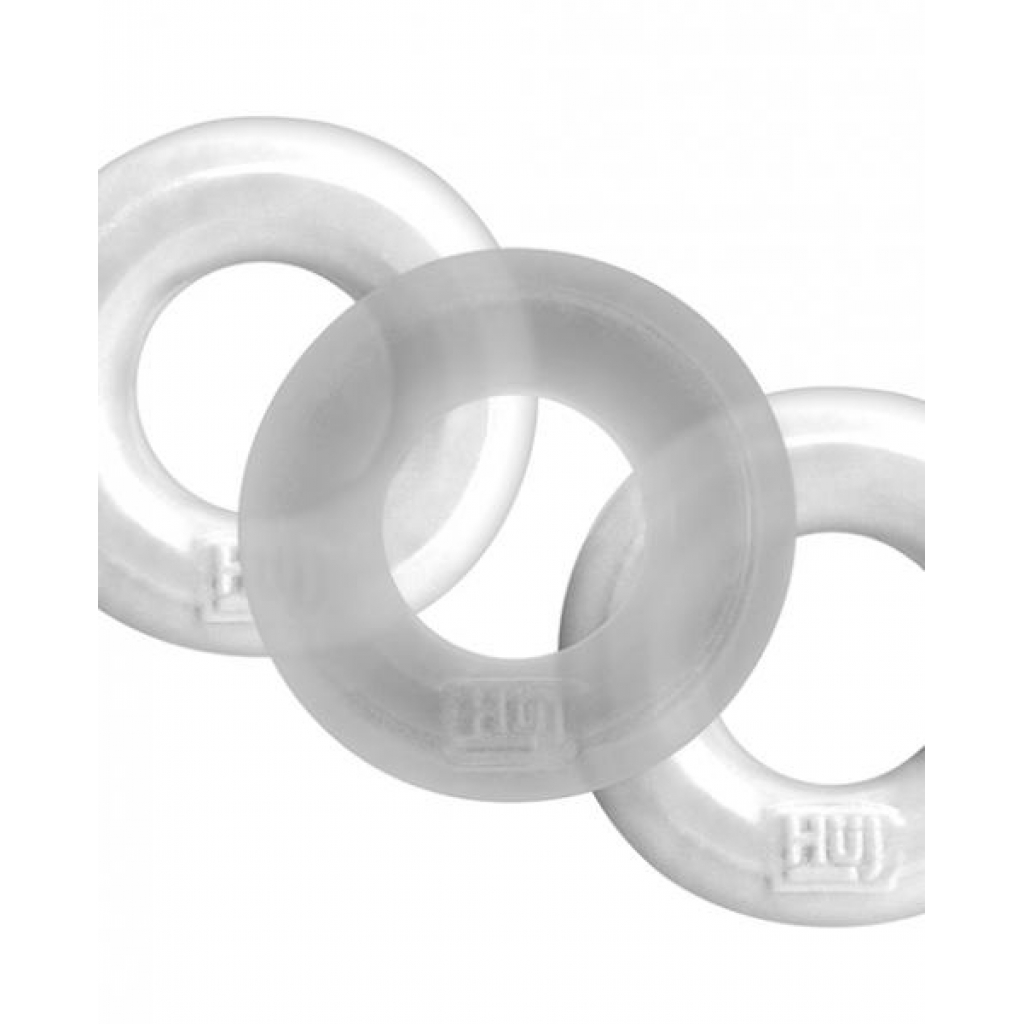 Hunky Junk 3 Pack C Ring - White Ice - Classic Penis Rings