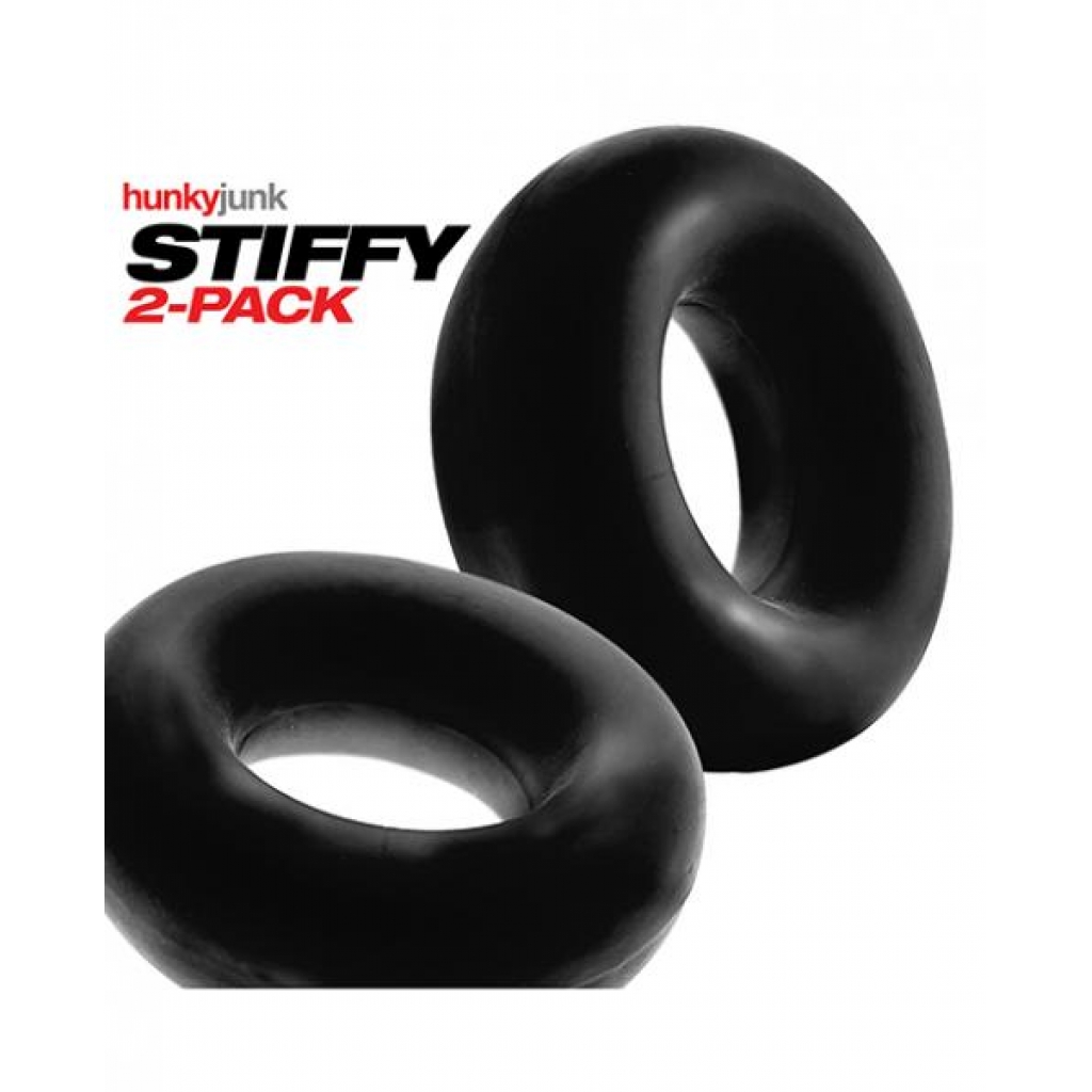 Hunky Junk Stiffy 2 Pack Cockrings - Tar Ice - Cock Ring Trios