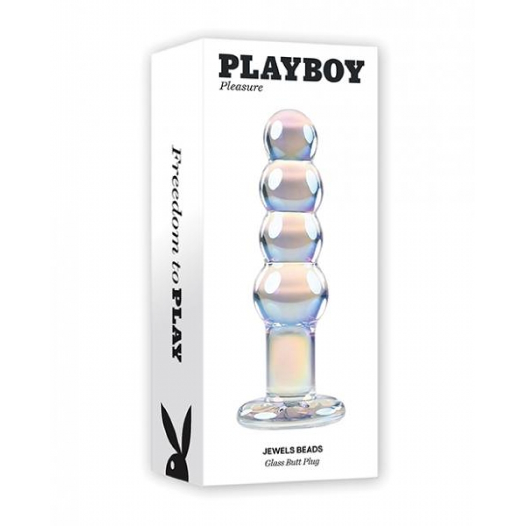 Playboy Pleasure Jewels Beads Anal Plug - Clear - Anal Beads