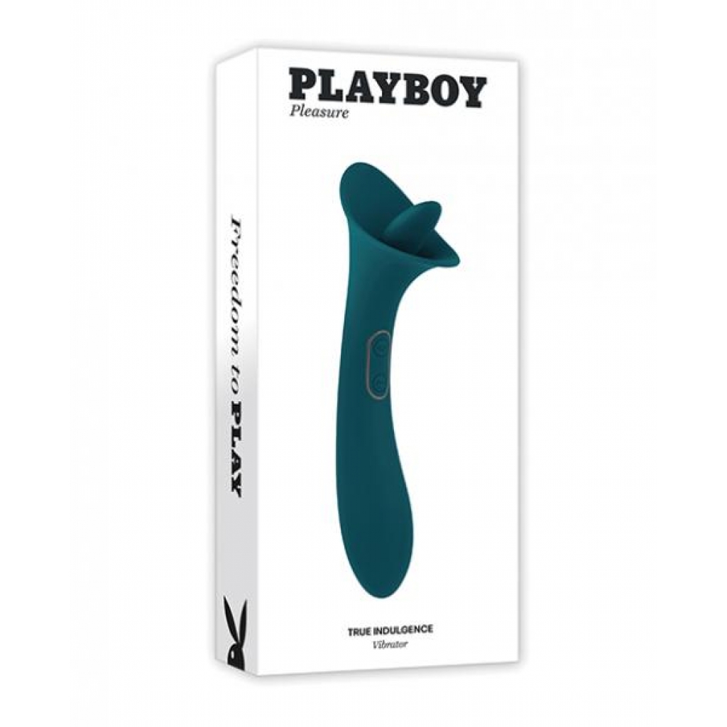 Playboy Pleasure True Indulgence Vibrator - Deep Teal - Tongues