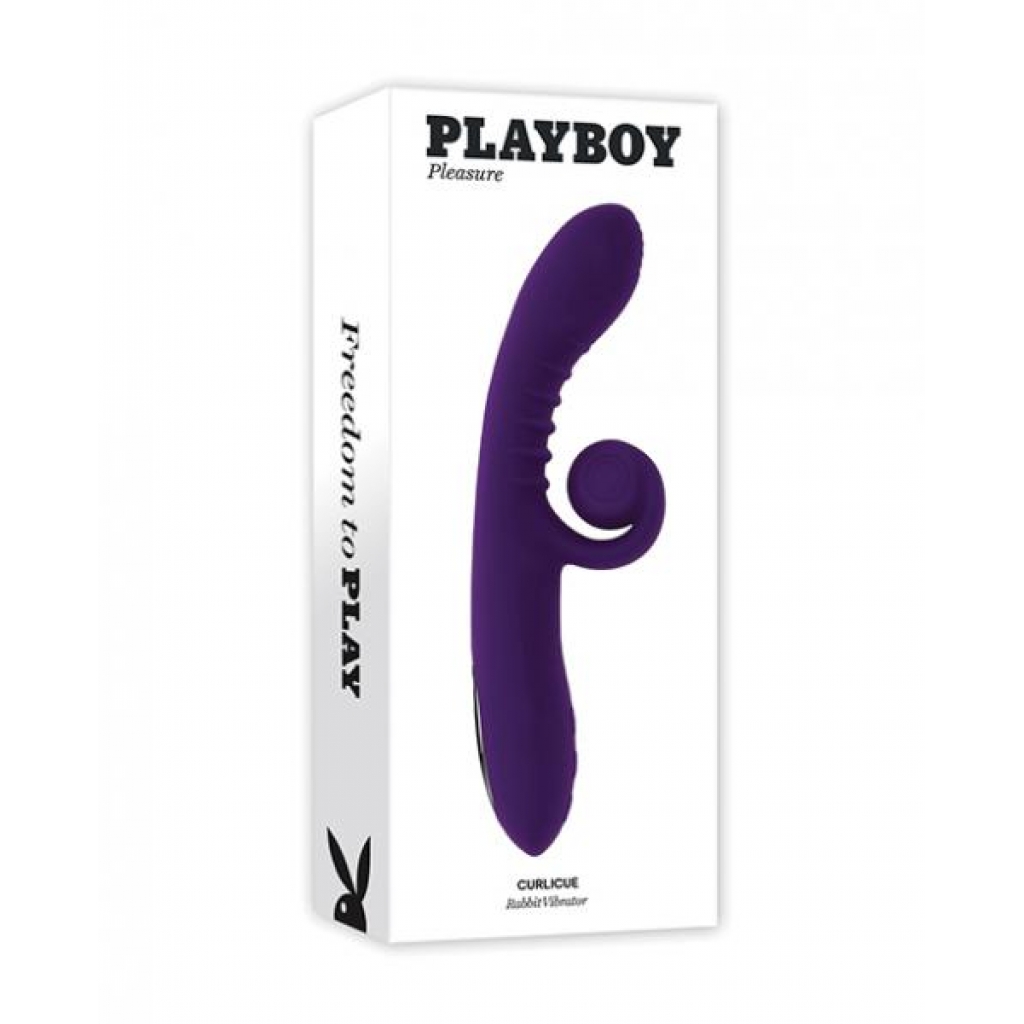 Playboy Pleasure Curlicue Rabbit Vibrator - Acai - Rabbit Vibrators