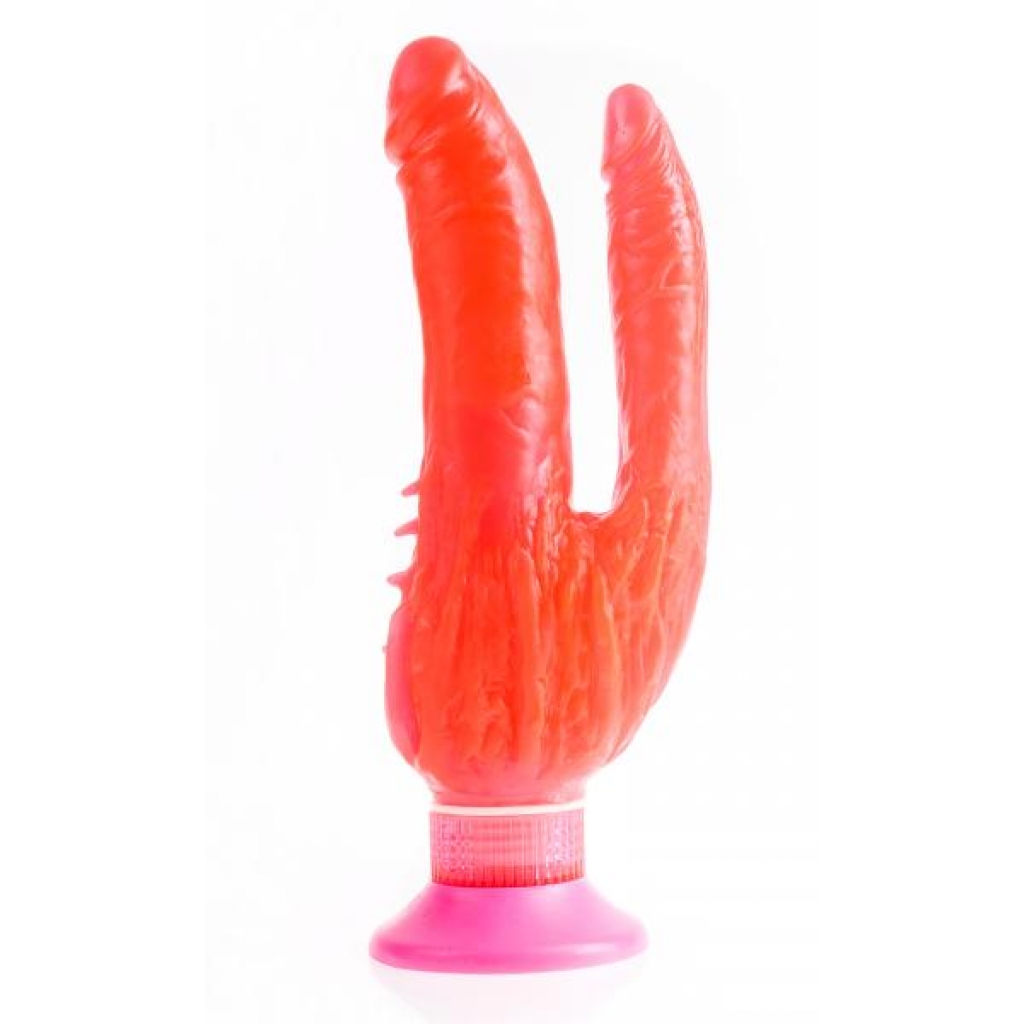 Waterproof Wall Bangers Double Penetrator - Pink - Double Dildos