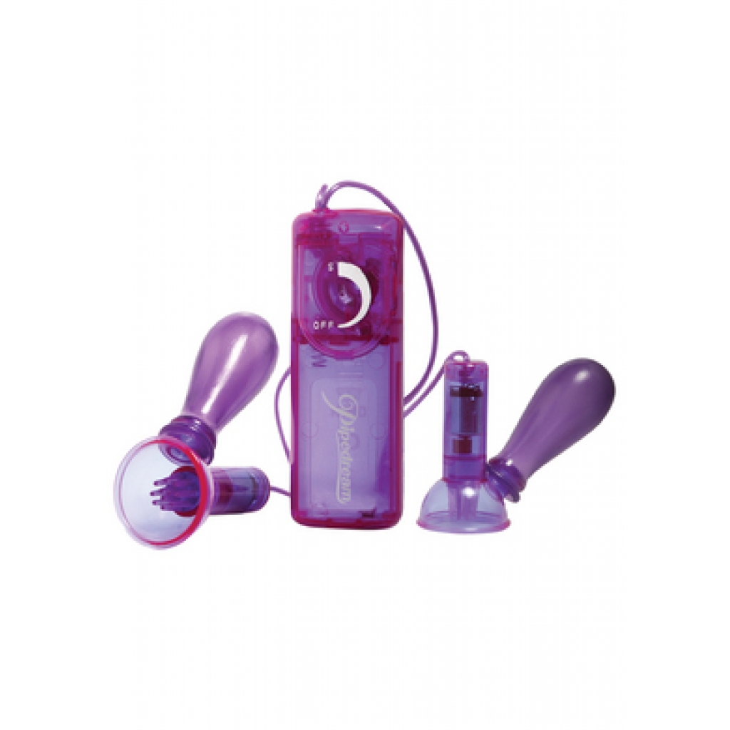 Fetish Fantasy Vibrating Nipple Pumps - Purple