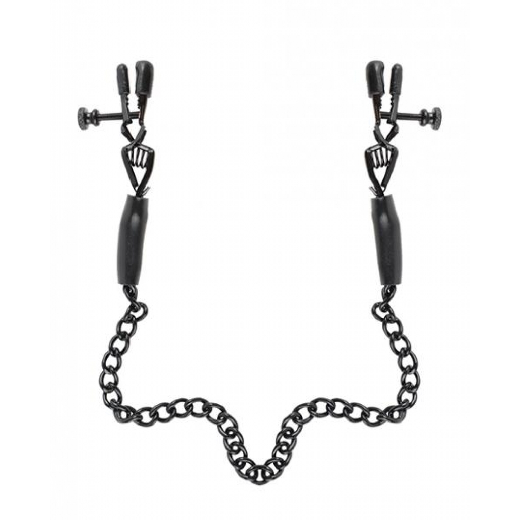 Fetish Fantasy Adjustable Nipple Chain Clamps Black - Nipple Clamps