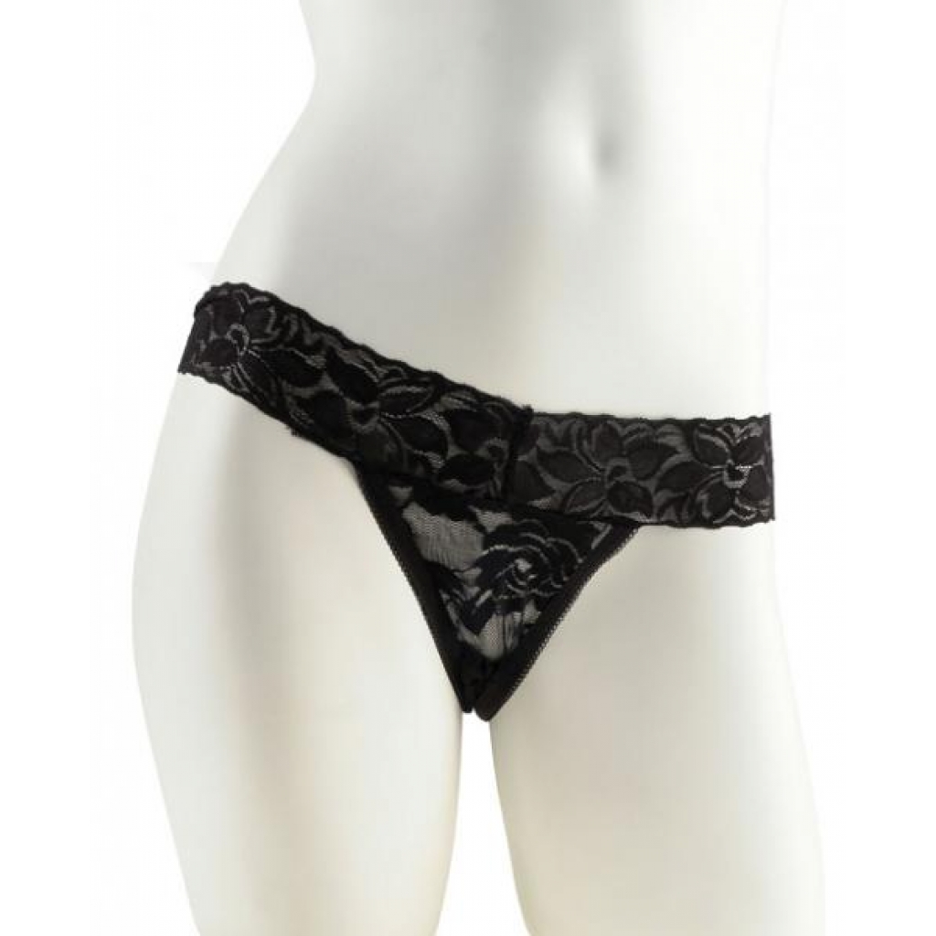 Hanky Spank Me Vibrating Panty Black Lace Thong - Vibrating Panties