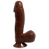 Basix Rubber Works - 6.5in. Dong With Suction Cup Brown - Realistic Dildos & Dongs