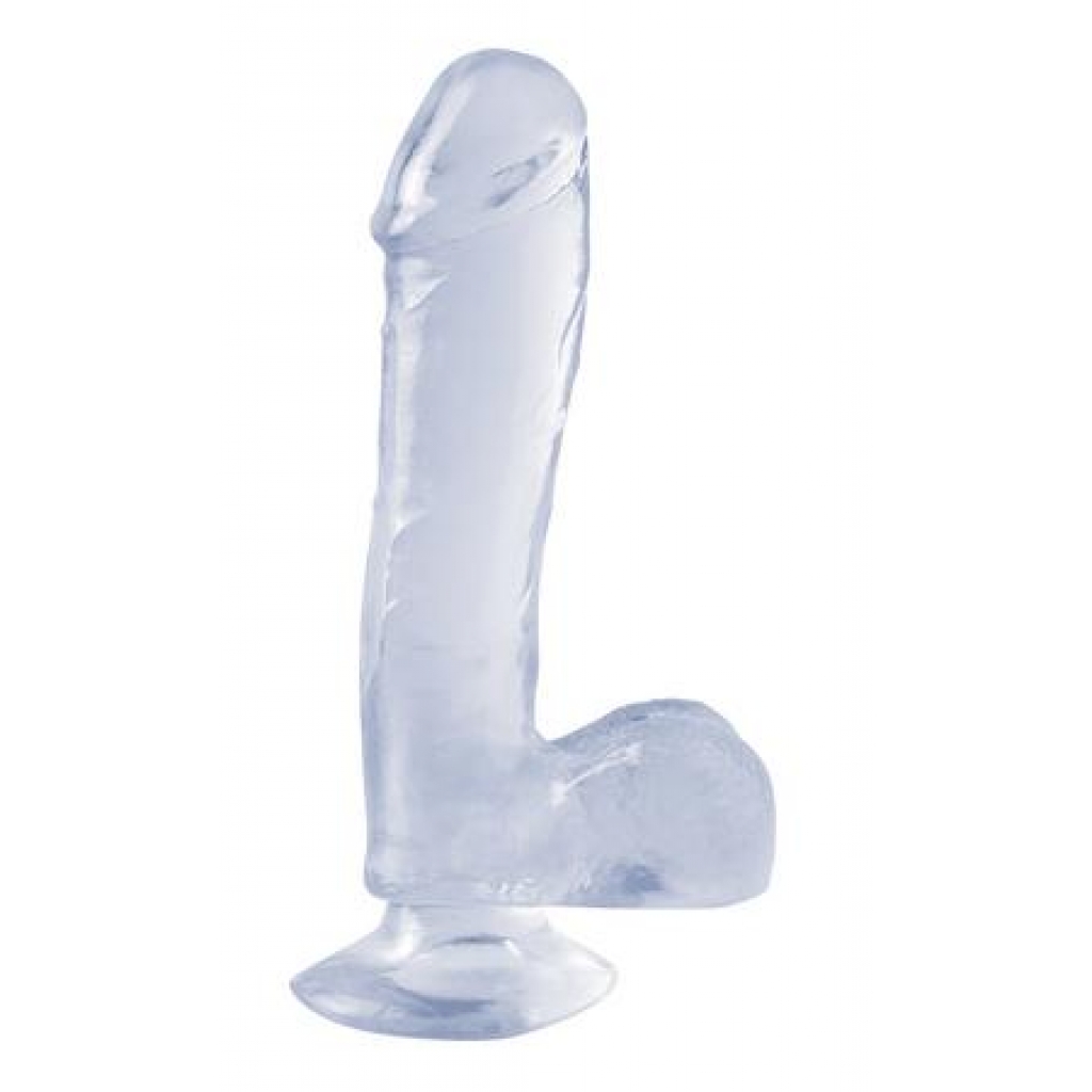 Basix 7.5in dong w/suction cup - clear - Realistic Dildos & Dongs