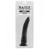 Basix Rubber 7 inches Slim Dong With Suction Cup Black - Realistic Dildos & Dongs