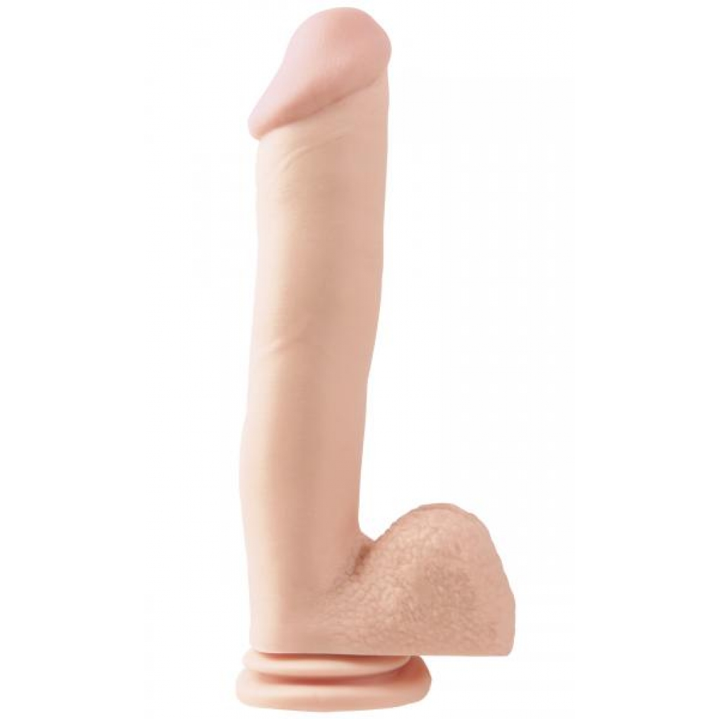 Basix Rubber Works 12 inches Suction Cup Dong Beige - Realistic Dildos & Dongs