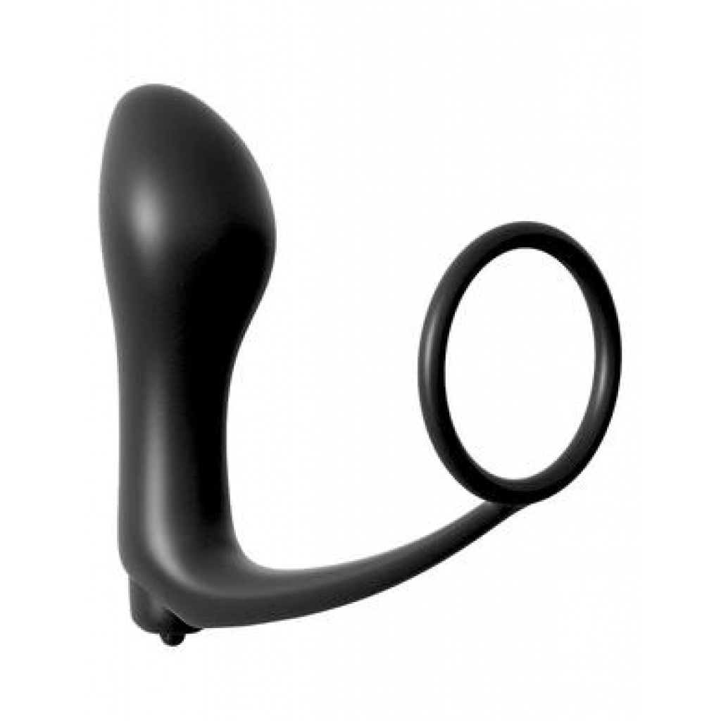 Anal Fantasy Ass Gasm Vibrating Plug Cock Ring Black - Prostate Massagers