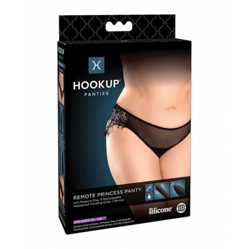 Hookup Panties Remote Princess Panty Black Xl-xxl - Vibrating Panties