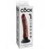 King Cock 7 inches Vibrating Cock Brown - Realistic