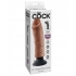 King Cock 8 inches Vibrating Tan Dildo - Realistic