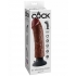 King Cock 8 inches Vibrating Dildo Brown - Realistic