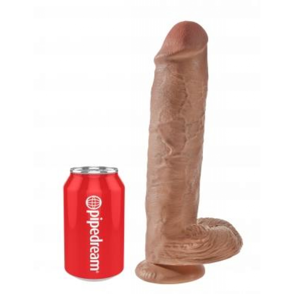 King Cock 11 inches Cock with Balls Tan - Huge Dildos