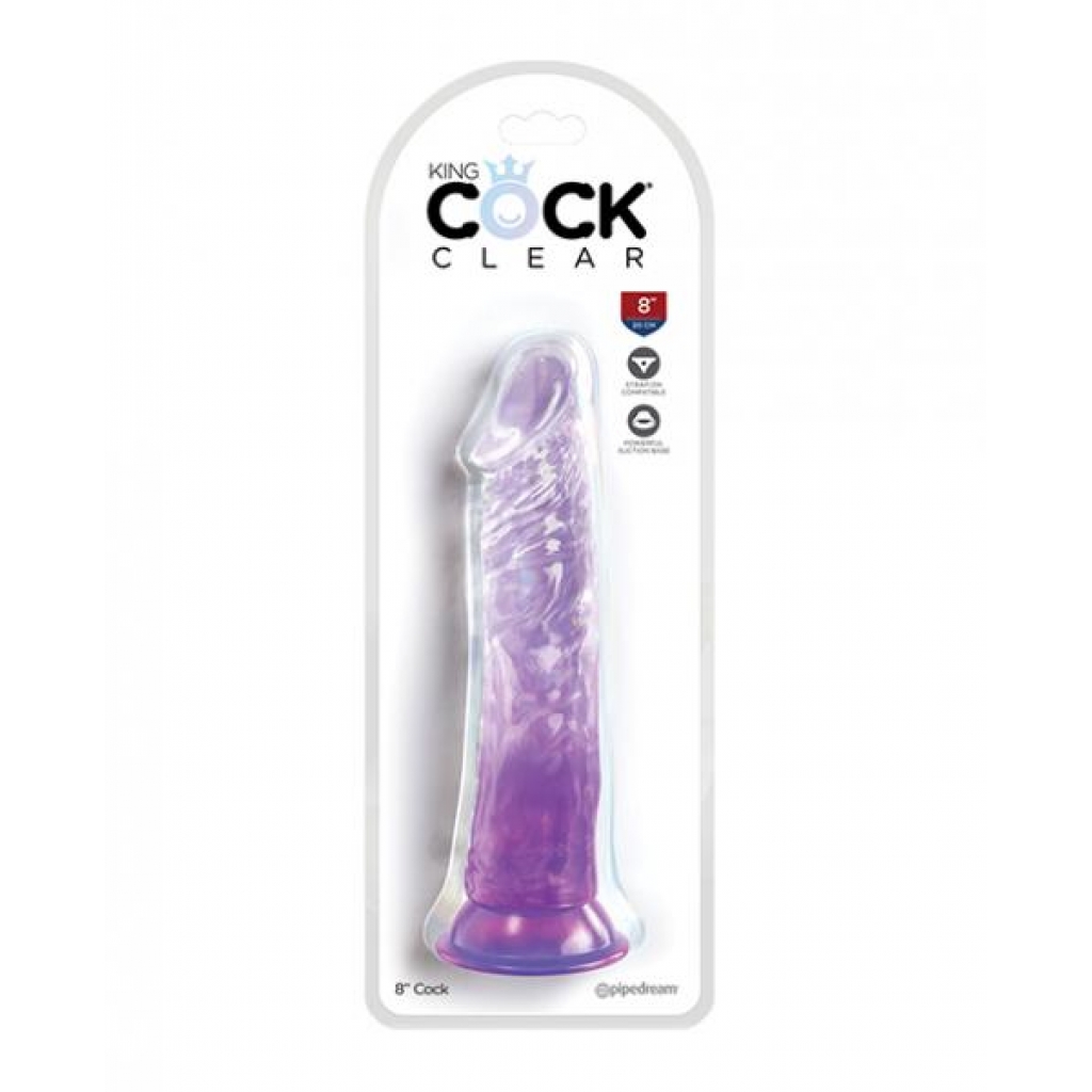 King Cock Clear 8-Inch Dildo - Purple