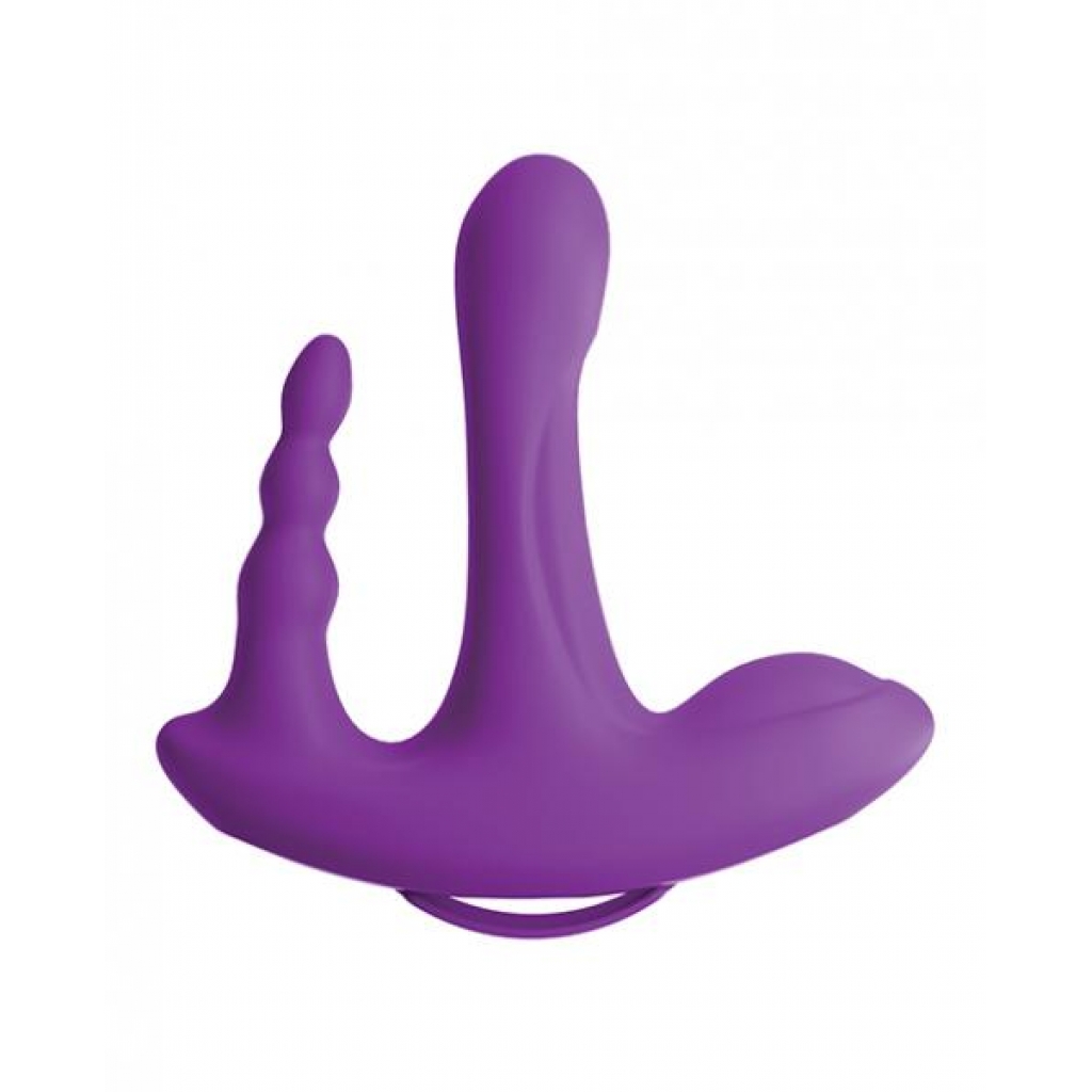 3Some Rock N Ride Silicone Vibrator Purple - Rabbit Vibrators