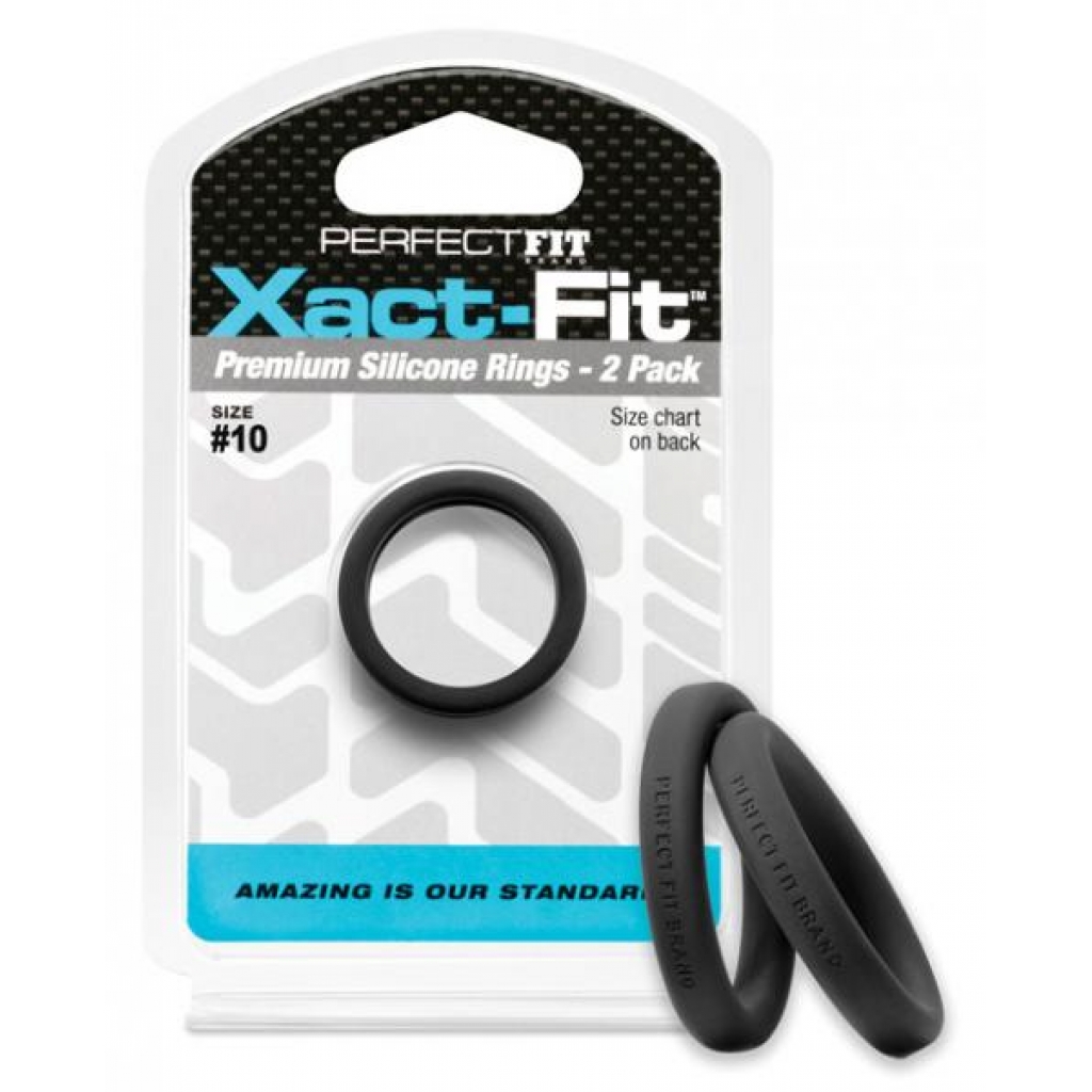 Perfect Fit Xact-Fit #10 Black Pack Of 2 Rings - Classic Penis Rings