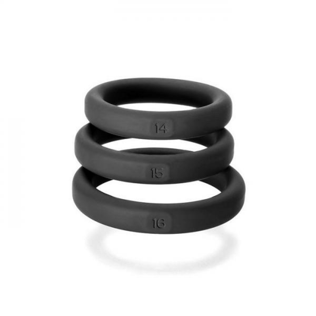 Xact-Fit Cockring 3 Ring Kit S/M Black - Cock Ring Trios