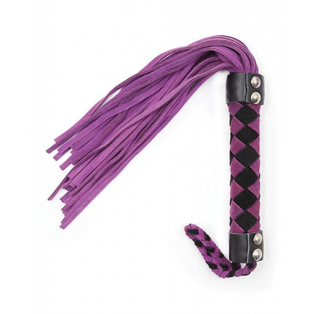 Plesur 15 inches Leather Flogger Purple - Floggers